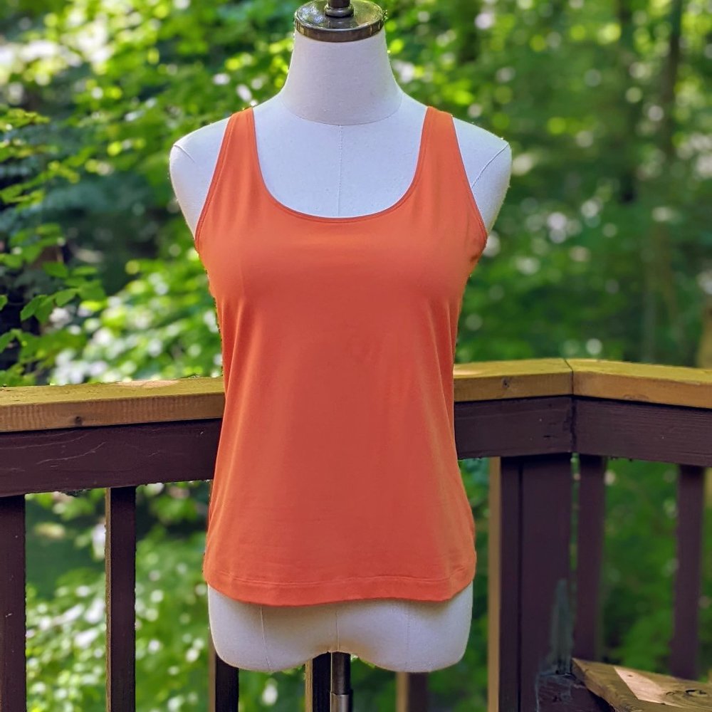 Chico's Orange Adjustable-Strap Tank Top